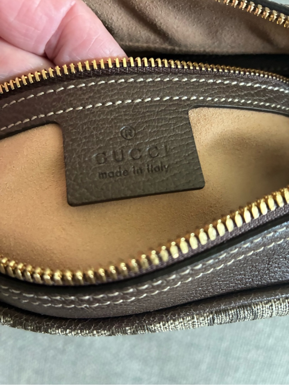 Gucci Brown GG Supreme Canvas Crossbody with Green-Red Web Stripe - Picture 8 of 16